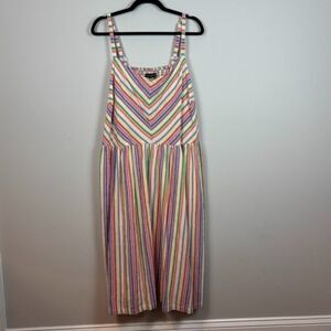 Lane Bryant Sleeveless Sweetheart Neck Rainbow Stripe Fit Flare Dress Womens 22